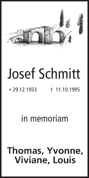 Anzeige von Josef Schmitt von MGO