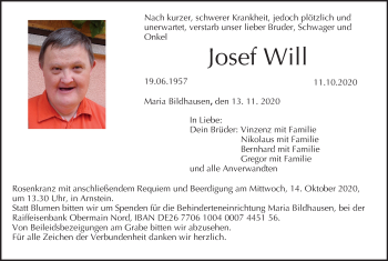 Anzeige von Josef Will von MGO