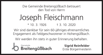 Anzeige von Joseph Fleischmann von MGO