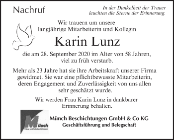 Anzeige von Karin Lunz von MGO