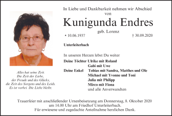 Anzeige von Kunigunda Endres von MGO