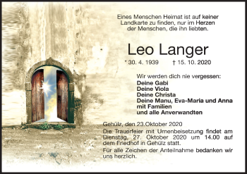 Anzeige von Leo Langer von MGO