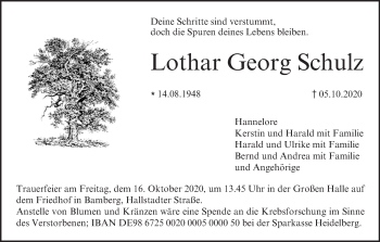 Anzeige von Lothar Georg Schulz von MGO