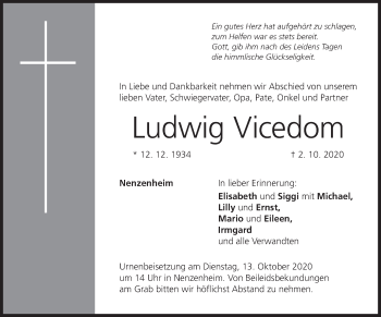 Anzeige von Ludwig Vicedom von MGO