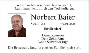 Anzeige von Norbert Baier von MGO