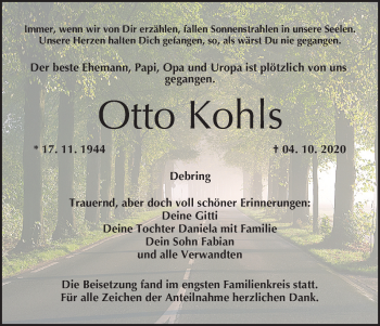 Anzeige von Otto Kohls von MGO