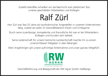 Anzeige von Ralf Zürl von MGO