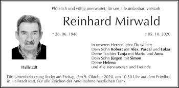 Anzeige von Reinhard Mirwald von MGO