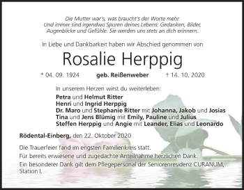 Anzeige von Rosalie Herppig von MGO