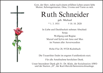 Anzeige von Ruth Schneider von MGO