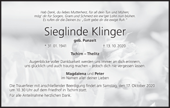 Anzeige von Sieglinde Klinger von MGO