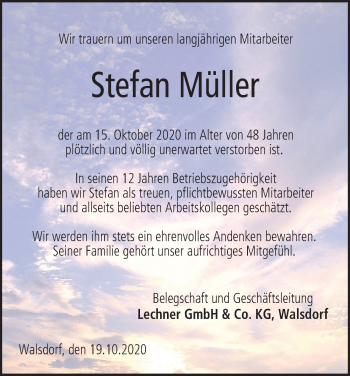 Anzeige von Stefan Müller von MGO