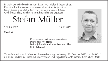 Anzeige von Stefan Müller von MGO