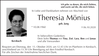 Anzeige von Theresia Mönius von MGO