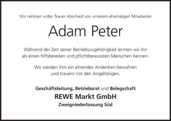Anzeige von Adam Peter von MGO