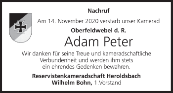 Anzeige von Adam Peter von MGO