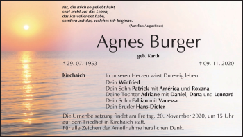 Anzeige von Agnes Burger von MGO