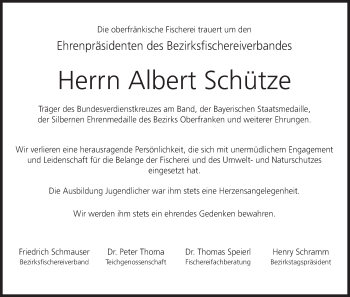 Anzeige von Albert Schütze von MGO
