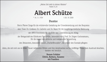 Anzeige von Albert Schütze von MGO