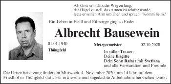 Anzeige von Albrecht Bausewein von MGO
