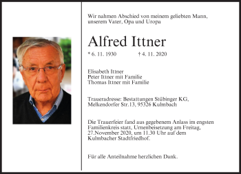 Anzeige von Alfred Ittner von MGO