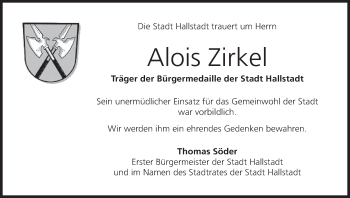 Anzeige von Alois Zirkel von MGO
