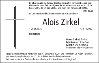 Anzeige von Alois Zirkel von MGO