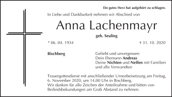 Anzeige von Anna Lachenmayr von MGO
