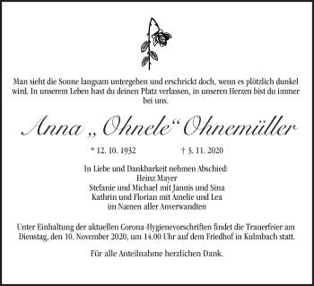 Anzeige von Anna Ohnemüller von MGO
