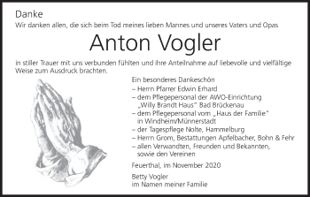 Anzeige von Anton Vogler von MGO