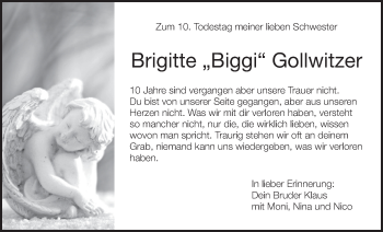 Anzeige von Brigitte Gollwitzer von MGO