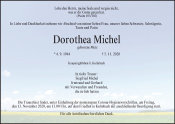 Anzeige von Dorothea Michel von MGO