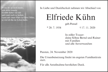 Anzeige von Elfriede Kühn von MGO