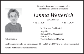 Anzeige von Emma Wetterich von MGO