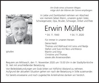Anzeige von Erwin Müller von MGO