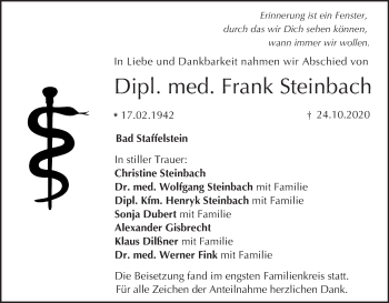 Anzeige von Frank Steinbach von MGO