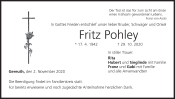 Anzeige von Fritz Pohley von MGO