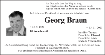 Anzeige von Georg Braun von MGO