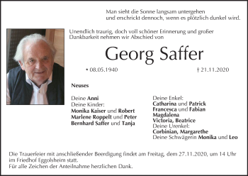 Anzeige von Georg Saffer von MGO