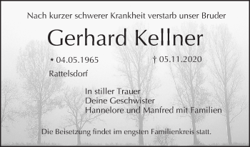 Anzeige von Gerhard Kellner von MGO