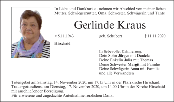 Anzeige von Gerlinde Kraus von MGO