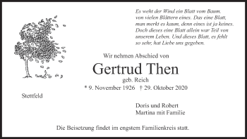 Anzeige von Gertrud Then von MGO