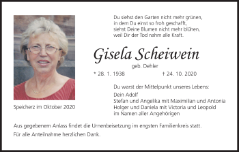 Anzeige von Gisela Scheiwein von MGO