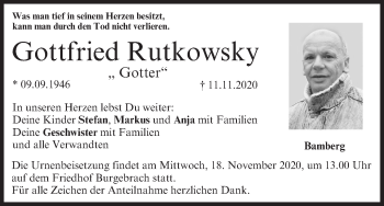 Anzeige von Gottfried Rutkowsky von MGO