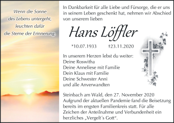 Anzeige von Hans Löffler von MGO