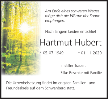 Anzeige von Hartmut Hubert von MGO