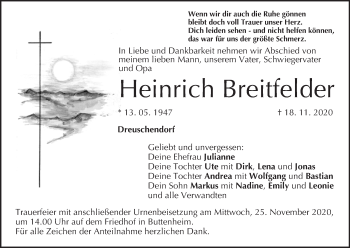 Anzeige von Heinrich Breitfelder von MGO