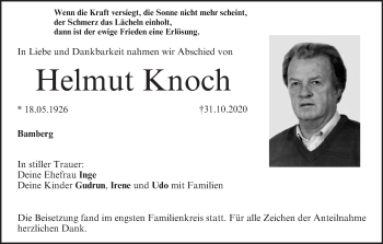 Anzeige von Helmut Knoch von MGO