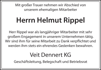 Anzeige von Helmut Rippel von MGO