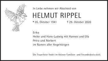 Anzeige von Helmut Rippel von MGO